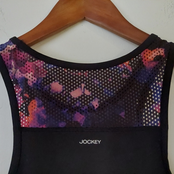 JOCKEY FANTASY FLORAL LONGLINE ATHLETIC RACERBACK SPORTS TANK BRA with BRA PADS - Picture 7 of 15